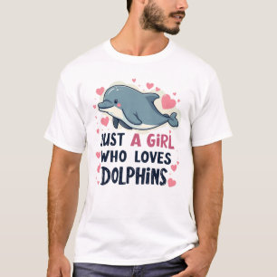 Gewoon een meisje dat van dolfijnen houdt t-shirt