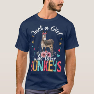 Gewoon een meisje dat van Donkeys houdt, Floral Fl T-shirt