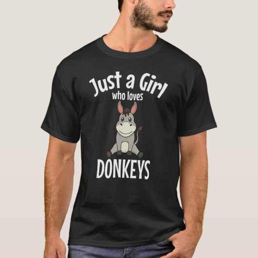 Gewoon een meisje dat van Donkeys houdt Mule Farme T-shirt (Voorkant)