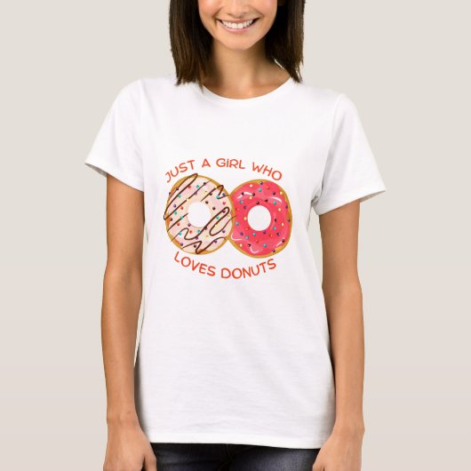 Gewoon een meisje dat van donuts houdt, nationale t-shirt (Voorkant)