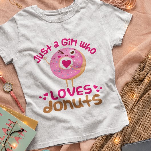 Gewoon een meisje dat van Donuts houdt T-shirt