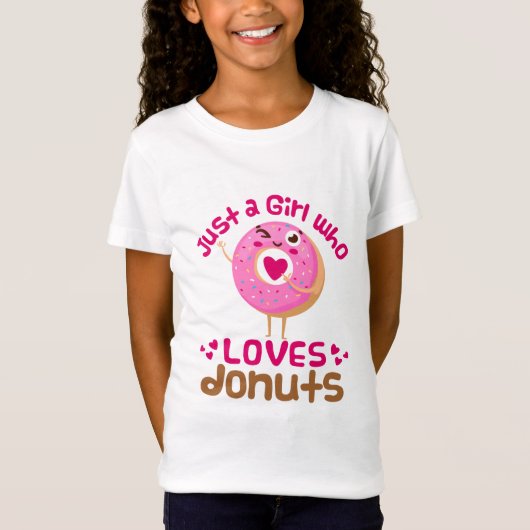 Gewoon een meisje dat van Donuts houdt T-shirt (Voorkant)
