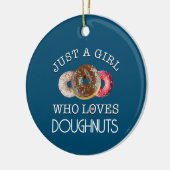 Gewoon een meisje dat van Doughnuts houdt Keramisch Ornament (Links)