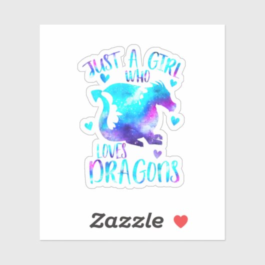 Gewoon een meisje dat van Dragons Galaxy Space Dra Sticker (Vel)