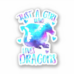 Gewoon een meisje dat van Dragons Galaxy Space Dra Sticker