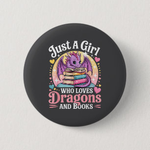Gewoon Een Meisje Dat Van Draken En Boeken Houdt F Ronde Button 5,7 Cm