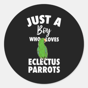Gewoon een meisje dat van Eclectus Parrot houdt Ronde Sticker