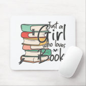 Gewoon een meisje dat van een boekenspastel houdt muismat (Met muis)