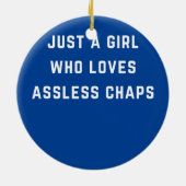 Gewoon een meisje dat van een ongebreidelde kapper keramisch ornament (Achterkant)