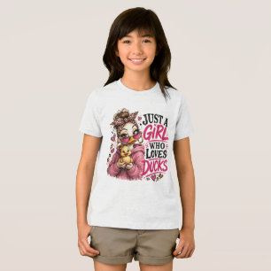 Gewoon Een Meisje Dat Van Eenden Houdt Shirt, Cute Tri-Blend Shirt