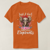 Gewoon een meisje dat van Elephants houdt, grappig T-shirt (Design voorkant)
