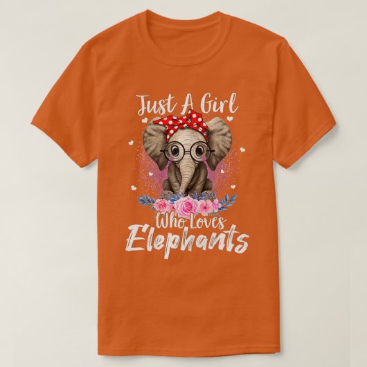 Gewoon een meisje dat van Elephants houdt, grappig T-shirt (Design voorkant)