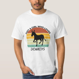 Gewoon een meisje dat van ezels houdt t-shirt