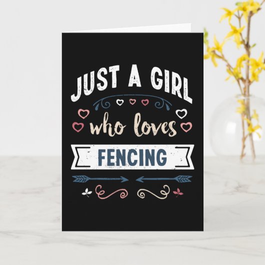 Gewoon een meisje dat van Fencing Funny Gifts houd Kaart (Gele Bloem)