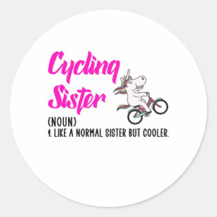 Gewoon een meisje dat van fietsen houdt ronde sticker