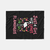 Gewoon een meisje dat van Flamingo houdt Fleece Deken (Voorkant (Horizontaal))