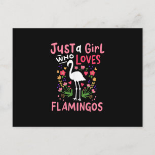 Gewoon een meisje dat van Flamingo houdt Uitnodiging Briefkaart