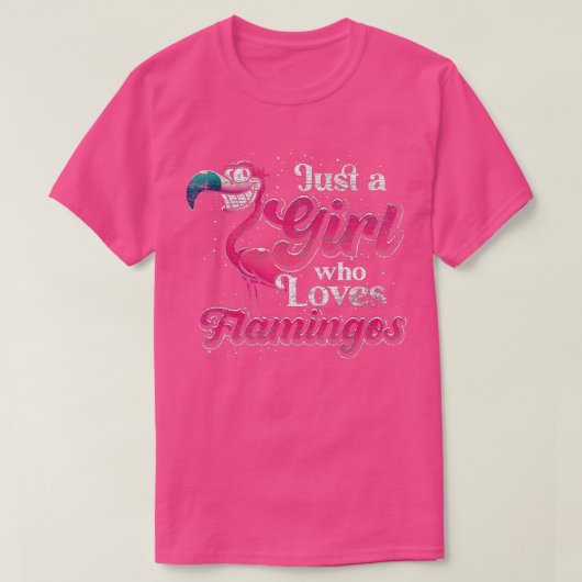 Gewoon een meisje dat van Flamingos Tropical Bird  T-shirt (Design voorkant)