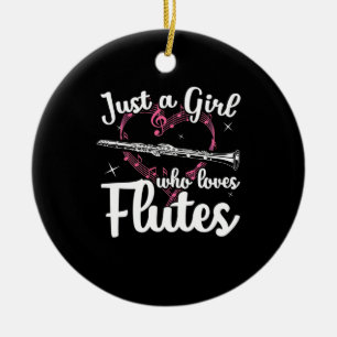 Gewoon Een Meisje Dat Van Fluiten Houdt Keramisch Ornament