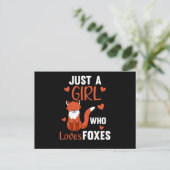 Gewoon een meisje dat van foxes houdt, Funny Fox Briefkaart (Staand voorkant)