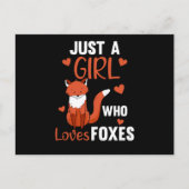 Gewoon een meisje dat van foxes houdt, Funny Fox Briefkaart (Voorkant)