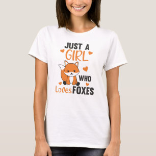 Gewoon een meisje dat van foxes houdt, Funny Fox T-shirt