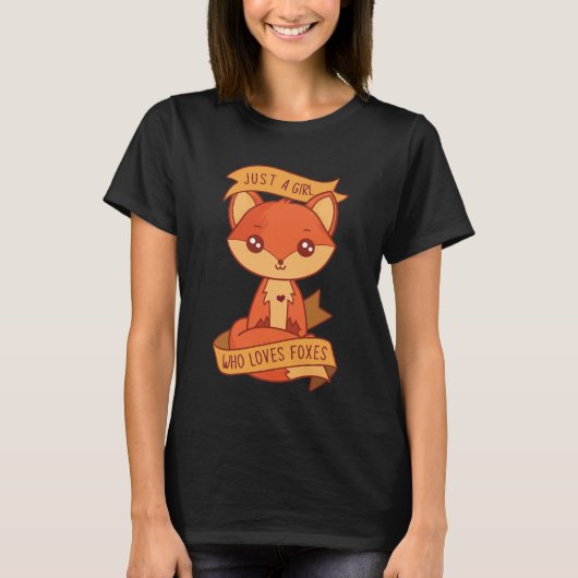 Gewoon een meisje dat van Foxes houdt T-shirt (Voorkant)