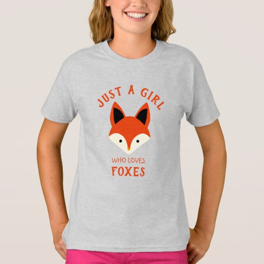 Gewoon een meisje dat van Foxes T-Shirt houdt (Voorkant)