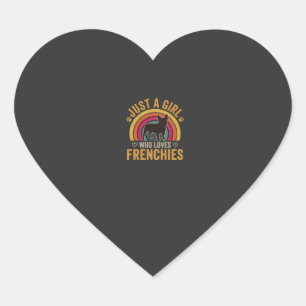 Gewoon Een Meisje Dat Van Frenchies Houdt Retro Ho Hart Sticker