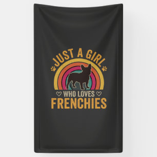 Gewoon Een Meisje Dat Van Frenchies Houdt Retro Ho Spandoek