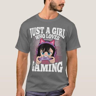 Gewoon een meisje dat van gamen houdt, leuke video t-shirt
