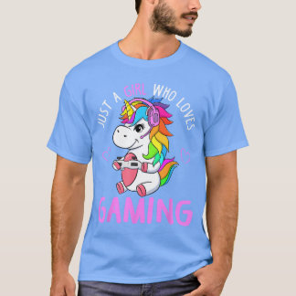 Gewoon een meisje dat van gamen houdt Schattige ga T-shirt