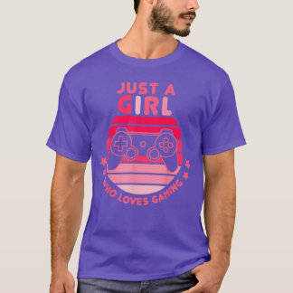 Gewoon een meisje dat van gamen houdt vintage t-shirt