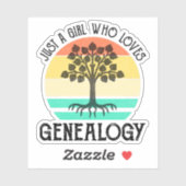 Gewoon een meisje dat van genealogie houdt sticker (Vel)