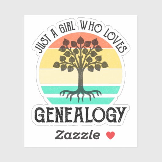 Gewoon een meisje dat van genealogie houdt sticker (Vel)