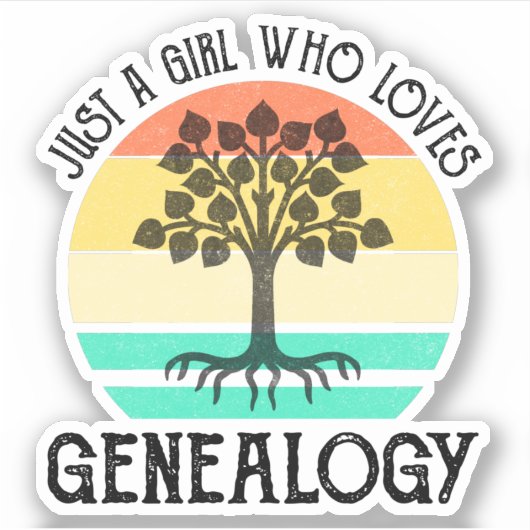 Gewoon een meisje dat van genealogie houdt sticker (Voorkant)