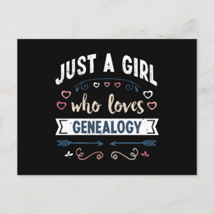 Gewoon een meisje dat van Genealoy Funny Gifts hou Briefkaart