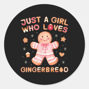 Gewoon een meisje dat van Gingerbrood houdt... gra Ronde Sticker