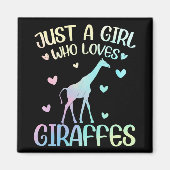 Gewoon een meisje dat van Giraffe houdt Magneet (Voorkant)