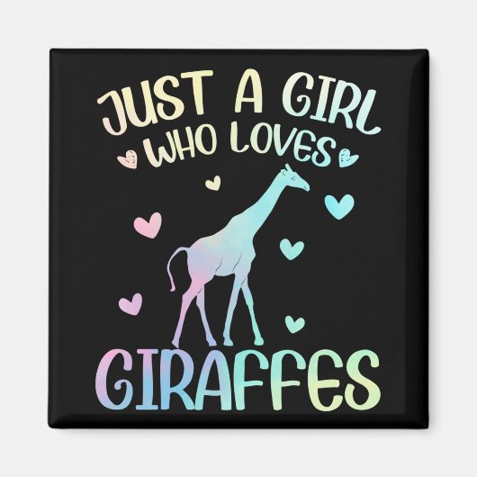 Gewoon een meisje dat van Giraffe houdt Magneet (Voorkant)