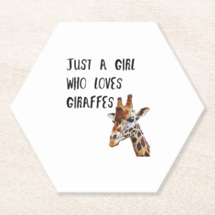 Gewoon Een Meisje Dat Van Giraffen Houdt Schattig Kartonnen Onderzetters