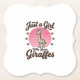 Gewoon een meisje dat van giraffen houdt vintage s kartonnen onderzetters
