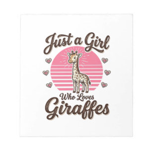 Gewoon een meisje dat van giraffen houdt vintage s notitieblok