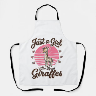 Gewoon een meisje dat van giraffen houdt vintage s schort