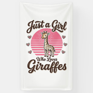 Gewoon een meisje dat van giraffen houdt vintage s spandoek