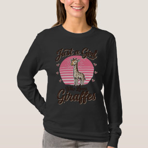Gewoon een meisje dat van giraffen houdt vintage s t-shirt