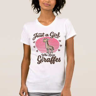 Gewoon een meisje dat van giraffen houdt vintage s t-shirt