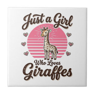 Gewoon een meisje dat van giraffen houdt vintage s tegeltje