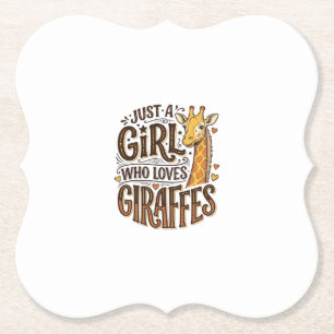 Gewoon een meisje dat van giraffen houdt vintage T Kartonnen Onderzetters