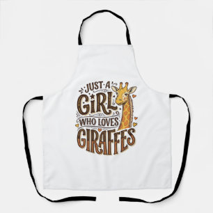 Gewoon een meisje dat van giraffen houdt vintage T Schort